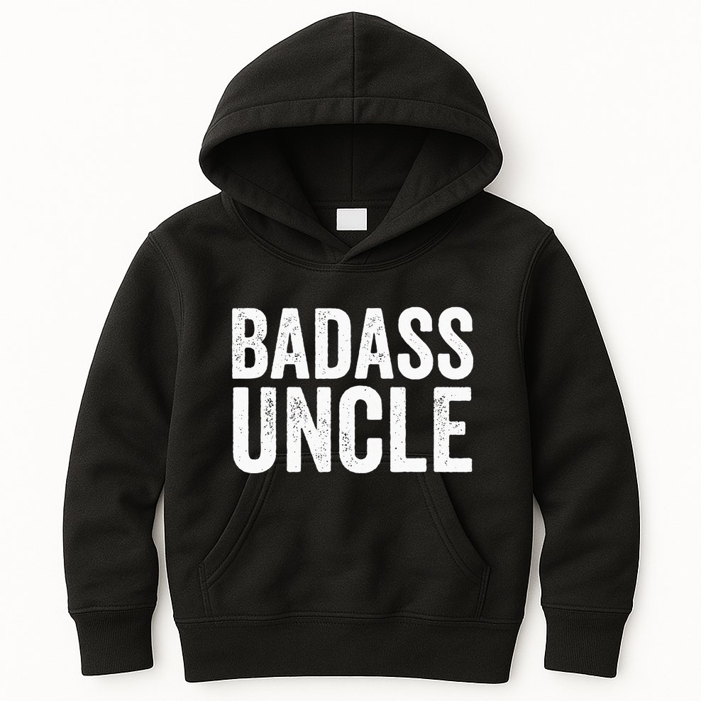 Badass Uncle Gift Funny Nephew Niece Uncles Retro Gift Idea Kids Hoodie