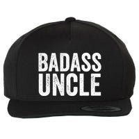 Badass Uncle Gift Funny Nephew Niece Uncles Retro Gift Idea Wool Snapback Cap