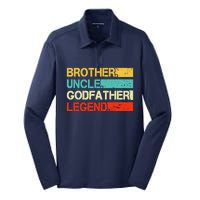 Brother Uncle Godfather Legend Best Funny Uncle Gift Silk Touch Performance Long Sleeve Polo