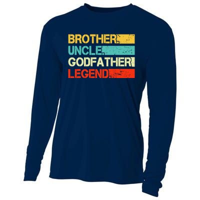 Brother Uncle Godfather Legend Best Funny Uncle Gift Cooling Performance Long Sleeve Crew