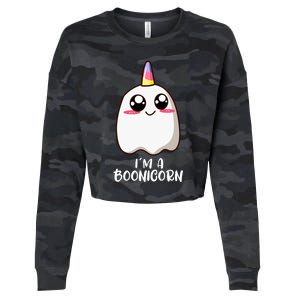 Boonicorn Unicorn Ghost Gift Cropped Pullover Crew