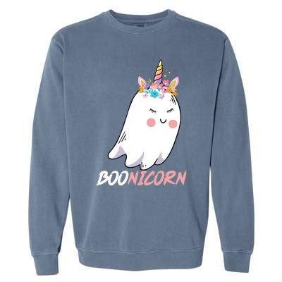 Boonicorn Unicorn Ghost Halloween Gift Cool Gift Garment-Dyed Sweatshirt