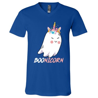 Boonicorn Unicorn Ghost Halloween Gift Cool Gift V-Neck T-Shirt