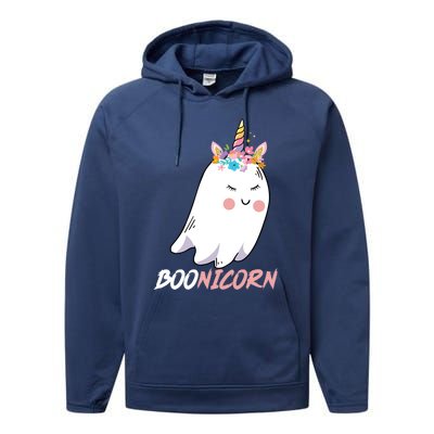 Boonicorn Unicorn Ghost Halloween Gift Cool Gift Performance Fleece Hoodie