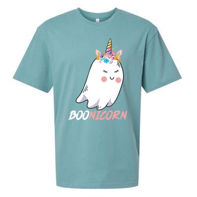 Boonicorn Unicorn Ghost Halloween Gift Cool Gift Sueded Cloud Jersey T-Shirt