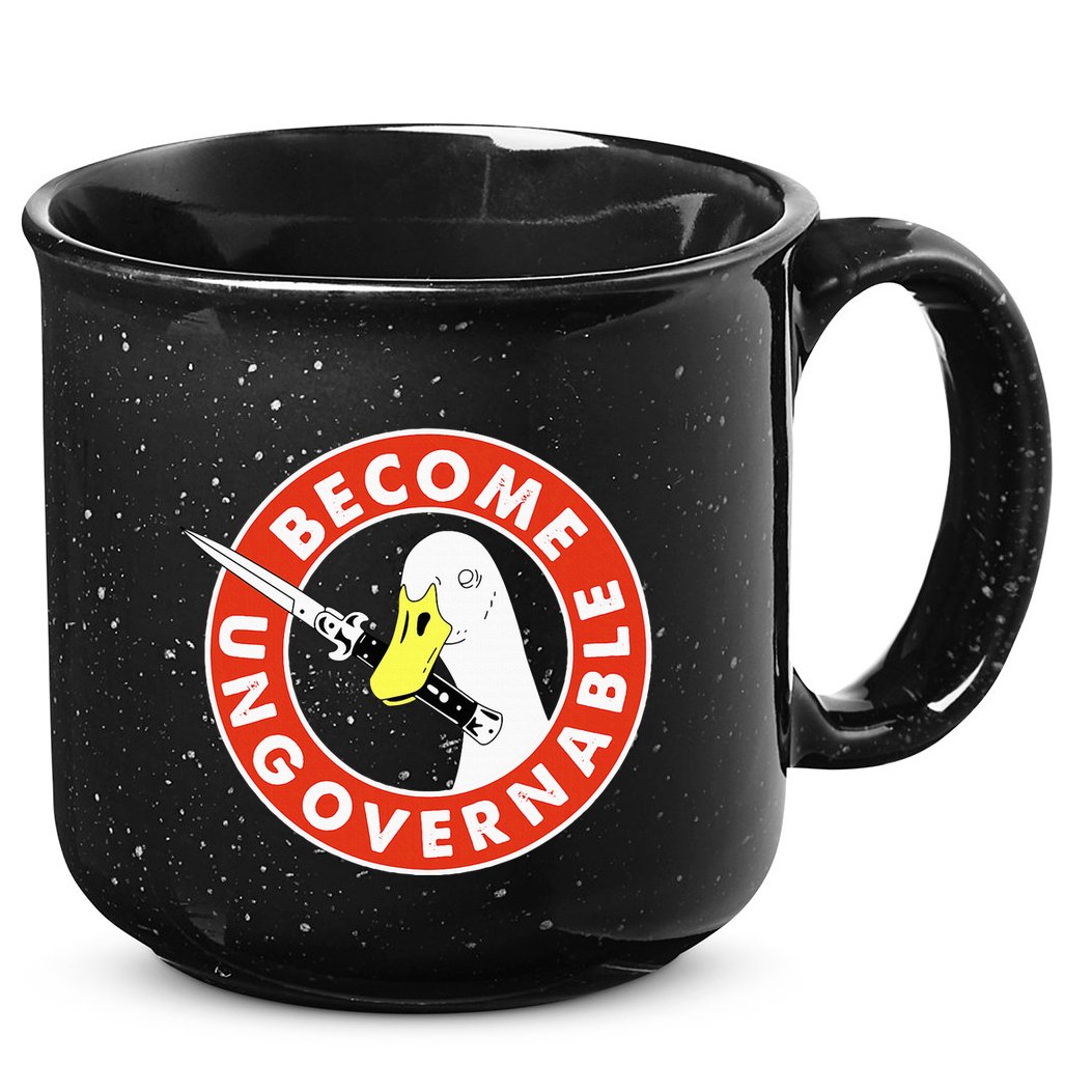 Become Ungovernable Goose Knife Funny Quote 15oz Campfire Ceramic Mug