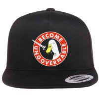 Become Ungovernable Goose Knife Funny Quote Flat Bill Trucker Hat
