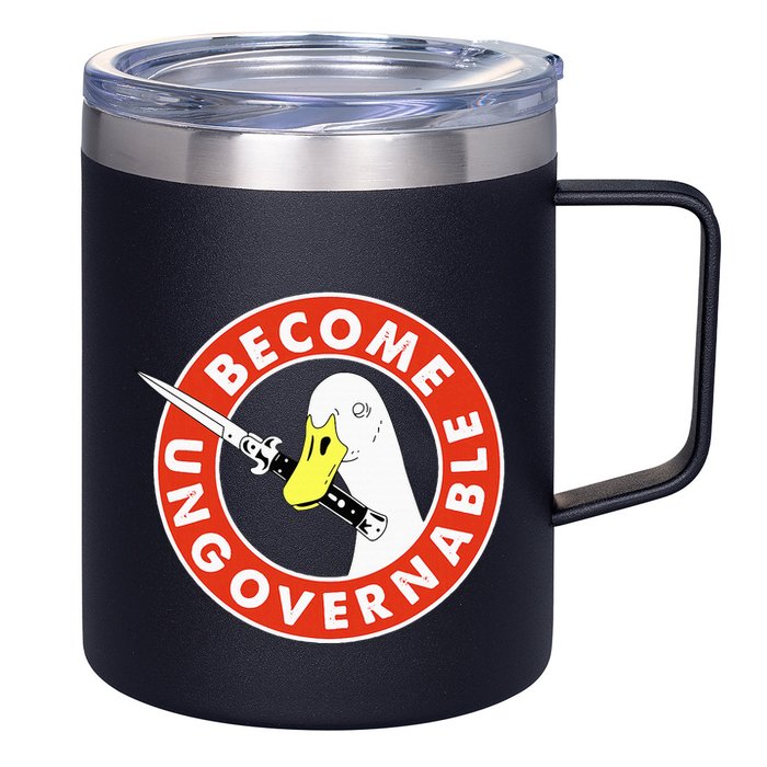 Become Ungovernable Goose Knife Funny Quote 12oz Stainless Steel Coffee Mug
