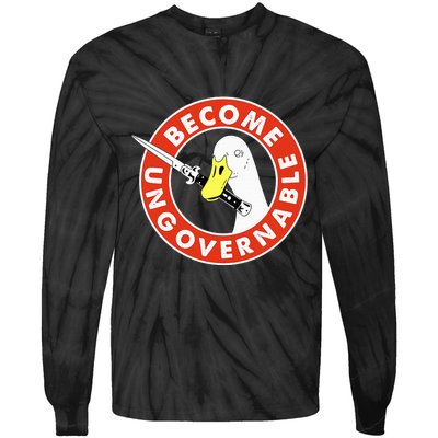 Become Ungovernable Goose Knife Funny Quote Tie-Dye Long Sleeve Shirt