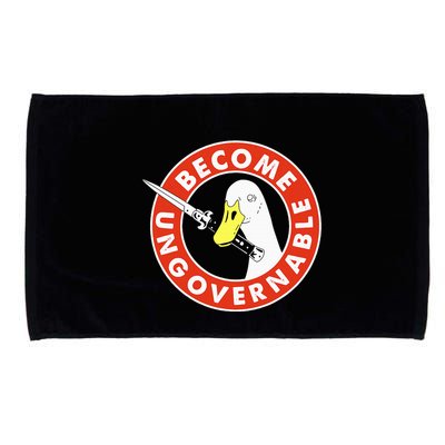 Become Ungovernable Goose Knife Funny Quote Microfiber Hand Towel
