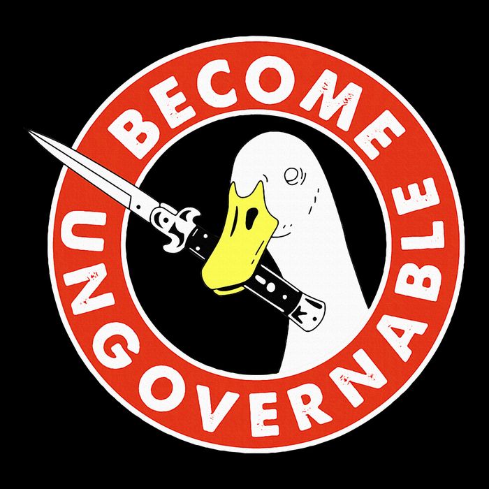Become Ungovernable Goose Knife Funny Quote Zip Tote Bag
