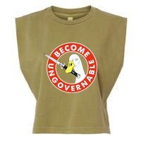 Become Ungovernable Goose Knife Funny Quote Garment-Dyed Women's Muscle Tee