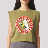 Become Ungovernable Goose Knife Funny Quote Garment-Dyed Women's Muscle Tee