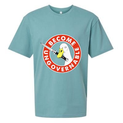 Become Ungovernable Goose Knife Funny Quote Sueded Cloud Jersey T-Shirt