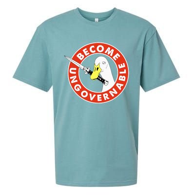 Become Ungovernable Goose Knife Funny Quote Sueded Cloud Jersey T-Shirt