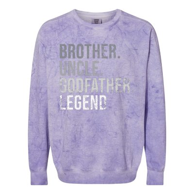 Brother Uncle Godfather Legend Best Funny Uncle Colorblast Crewneck Sweatshirt