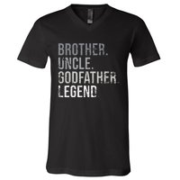 Brother Uncle Godfather Legend Best Funny Uncle V-Neck T-Shirt