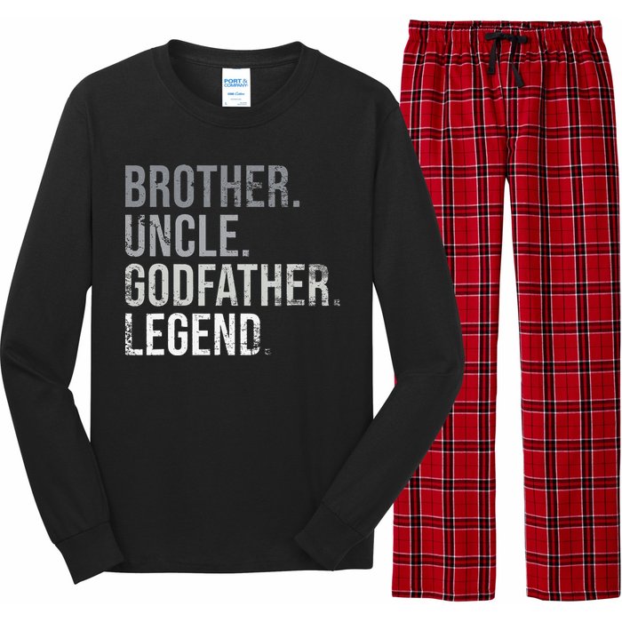 Brother Uncle Godfather Legend Best Funny Uncle Long Sleeve Pajama Set