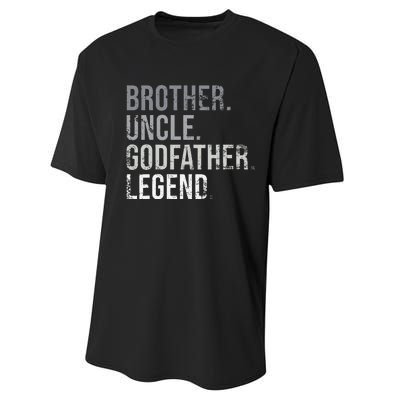 Brother Uncle Godfather Legend Best Funny Uncle Performance Sprint T-Shirt