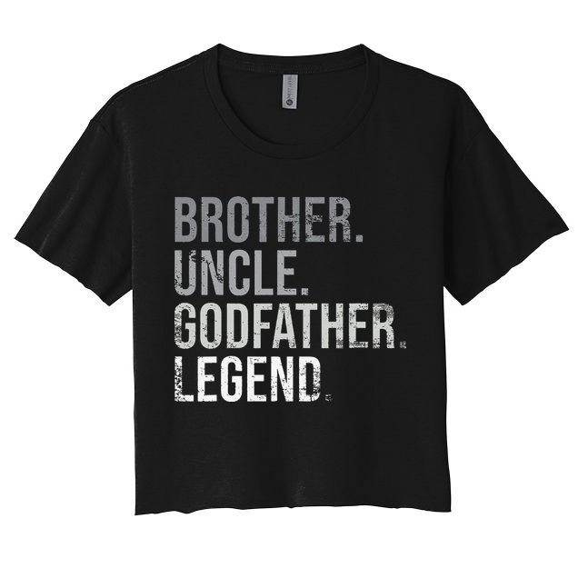 Brother Uncle Godfather Legend Best Funny Uncle Crop Top