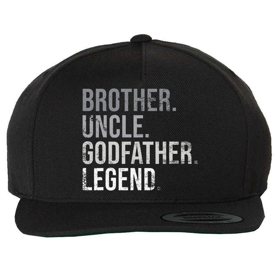 Brother Uncle Godfather Legend Best Funny Uncle Wool Snapback Cap