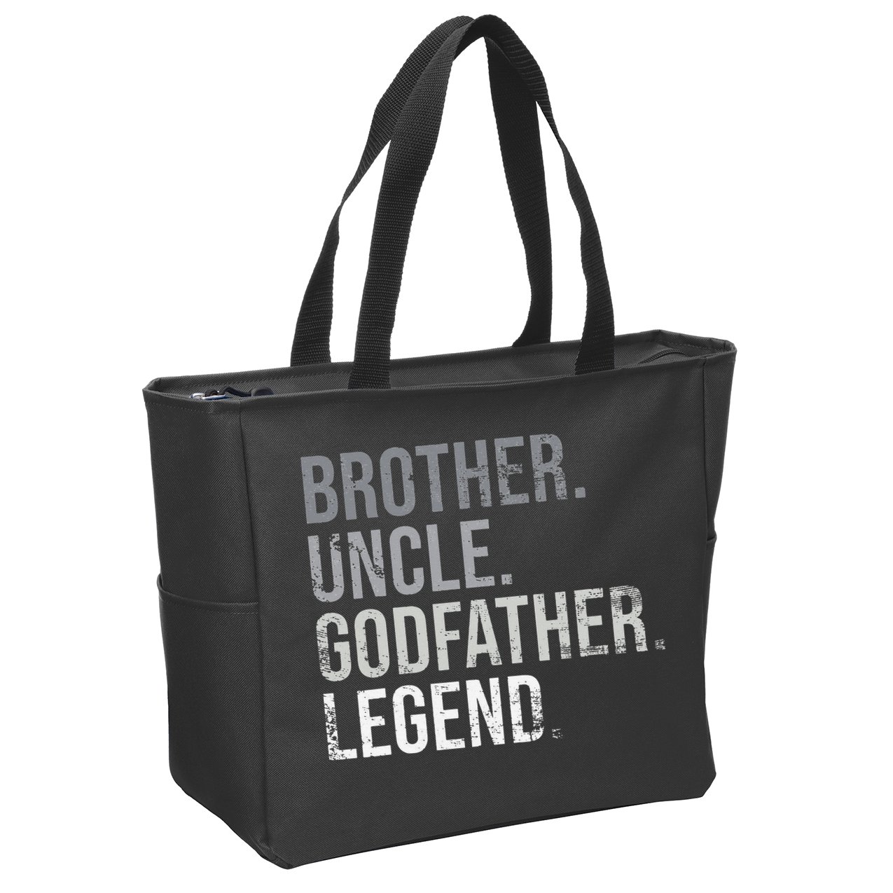 Brother Uncle Godfather Legend Best Funny Uncle Zip Tote Bag