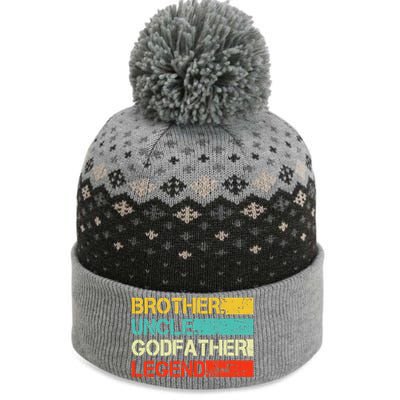 Brother Uncle Godfather Legend Best Funny Uncle Gift The Baniff Cuffed Pom Beanie