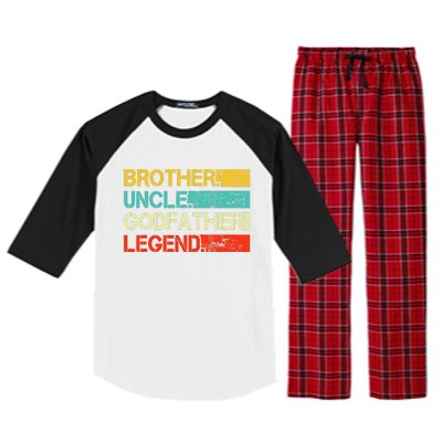 Brother Uncle Godfather Legend Best Funny Uncle Gift Raglan Sleeve Pajama Set