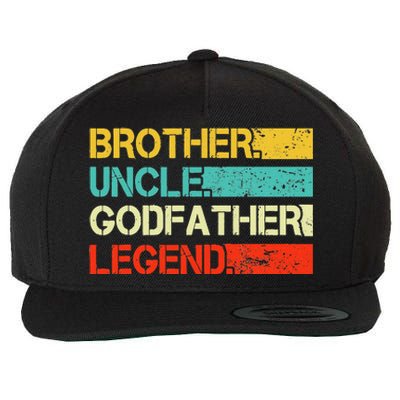 Brother Uncle Godfather Legend Best Funny Uncle Gift Wool Snapback Cap