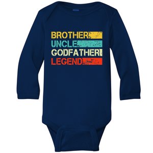 Brother Uncle Godfather Legend Best Funny Uncle Gift Baby Long Sleeve Bodysuit