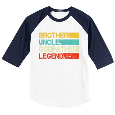 Brother Uncle Godfather Legend Best Funny Uncle Gift Baseball Sleeve Shirt