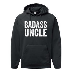 Badass Uncle Gift Funny Nephew Niece Uncles Retro Gift Idea Performance Fleece Hoodie