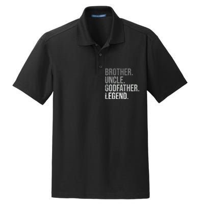 Brother Uncle Godfather Legend Fun Best Funny Uncle Dry Zone Grid Polo