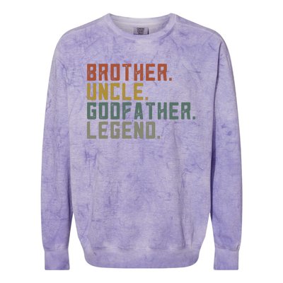 Brother Uncle Godfather Legend Fun Best Funny Uncle Colorblast Crewneck Sweatshirt