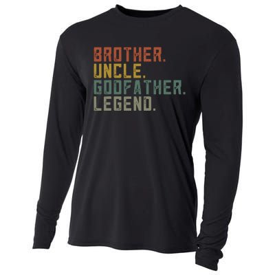 Brother Uncle Godfather Legend Fun Best Funny Uncle Cooling Performance Long Sleeve Crew