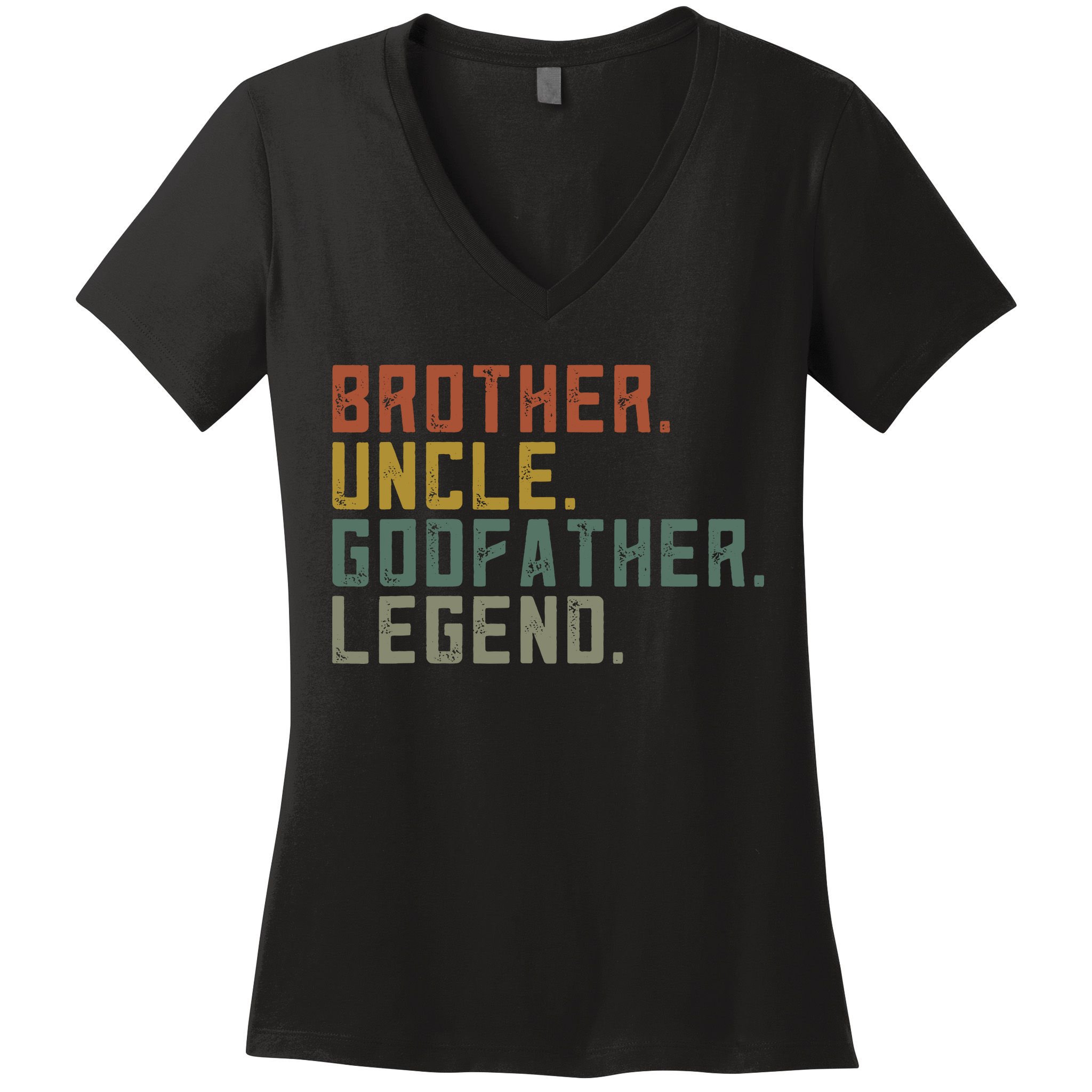 Brother Uncle Godfather Legend Fun Best Funny Uncle Women's V-Neck T-Shirt