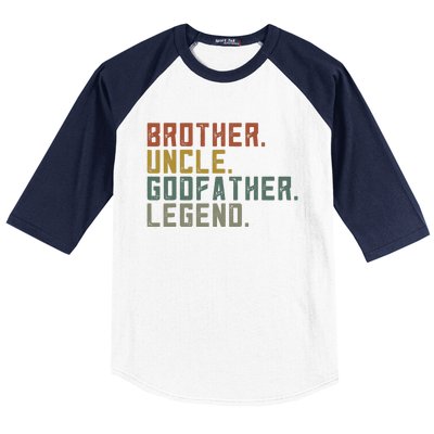 Brother Uncle Godfather Legend Fun Best Funny Uncle Baseball Sleeve Shirt