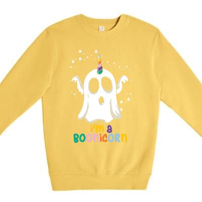 Boonicorn Unicorn Ghost Funny Halloween Funny Gift Premium Crewneck Sweatshirt