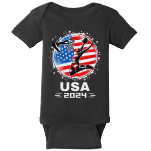 Basketball Usa Go Usa Flag 2024 Basketball Baby Bodysuit