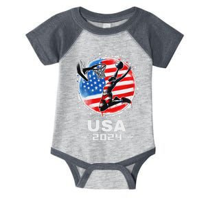 Basketball Usa Go Usa Flag 2024 Basketball Infant Baby Jersey Bodysuit