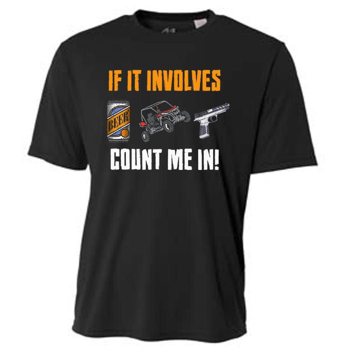 Beer UTV Guns Lover Four Wheeler Quad OffRoading SxS ATV Cooling Performance Crew T-Shirt