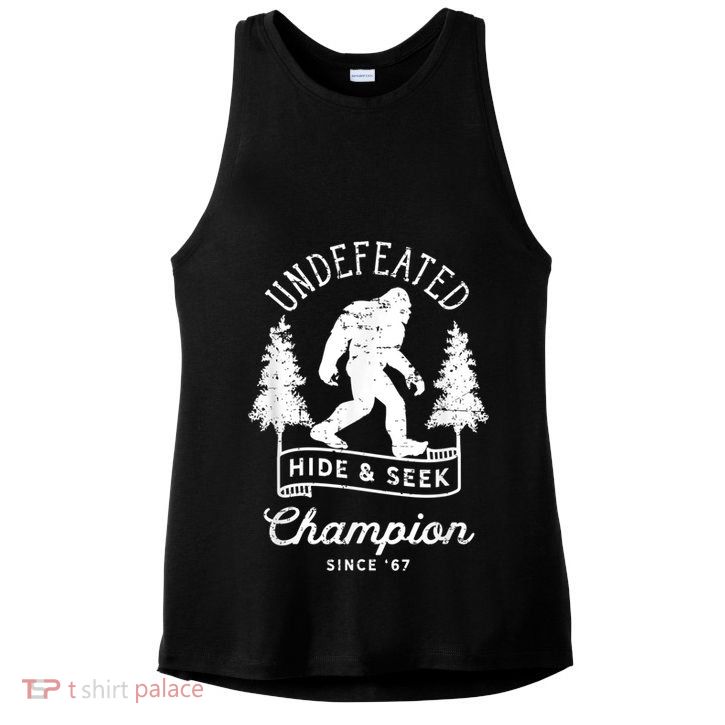 Bigfoot Undefeated Hide And Seek Champion Distressed Ladies PosiCharge Tri-Blend Wicking Tank