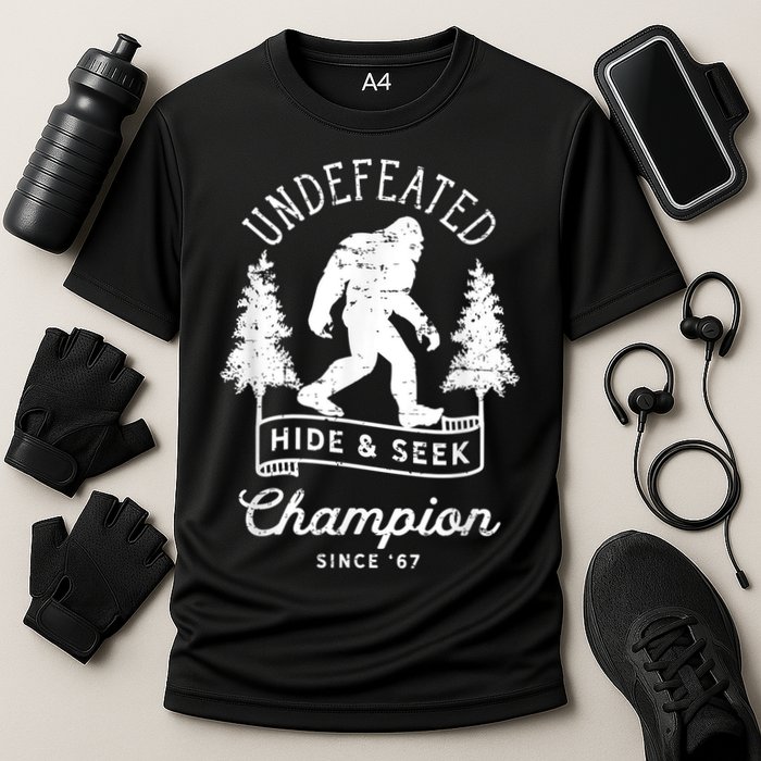 Bigfoot Undefeated Hide And Seek Champion Distressed Cooling Performance Crew T-Shirt