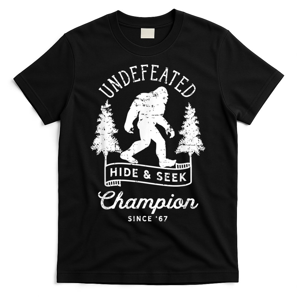 Bigfoot Undefeated Hide And Seek Champion Distressed T-Shirt
