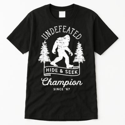 Bigfoot Undefeated Hide And Seek Champion Distressed Tall T-Shirt