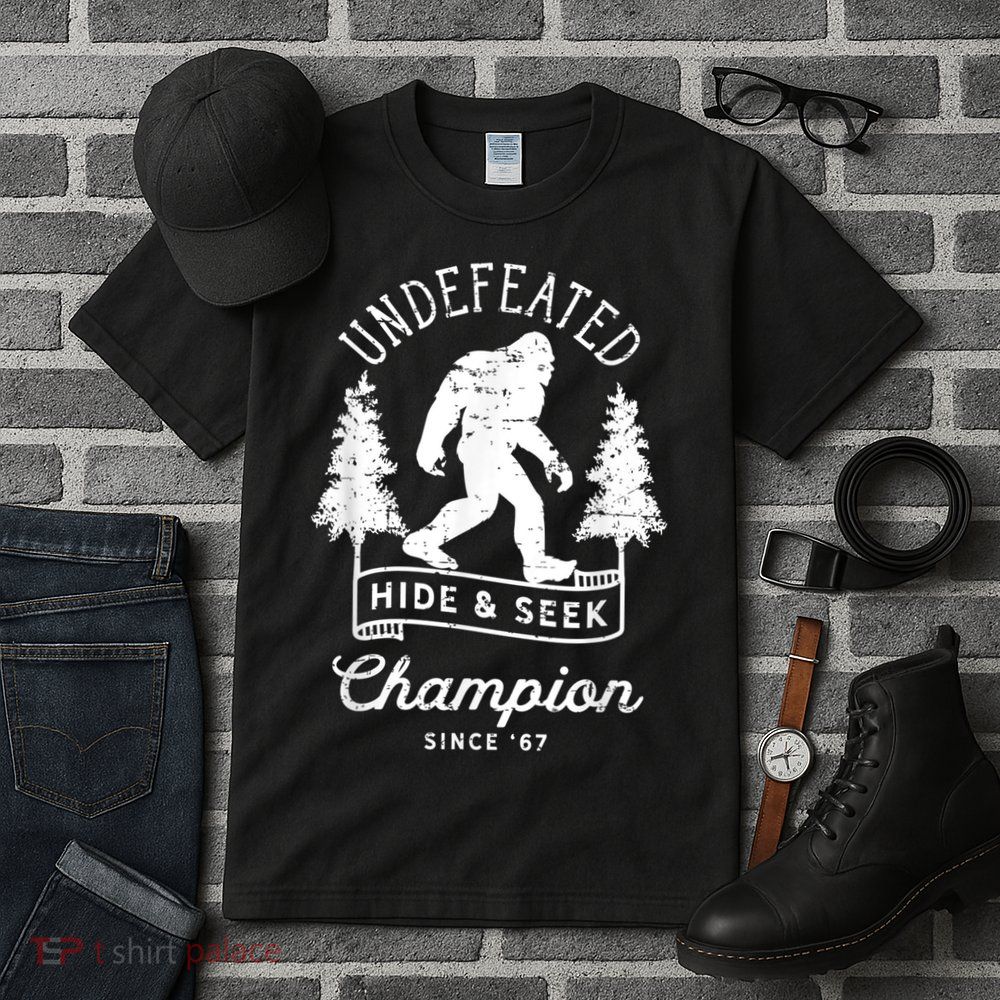 Bigfoot Undefeated Hide And Seek Champion Distressed Tall T-Shirt