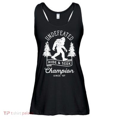Bigfoot Undefeated Hide And Seek Champion Distressed Ladies Essential Flowy Tank