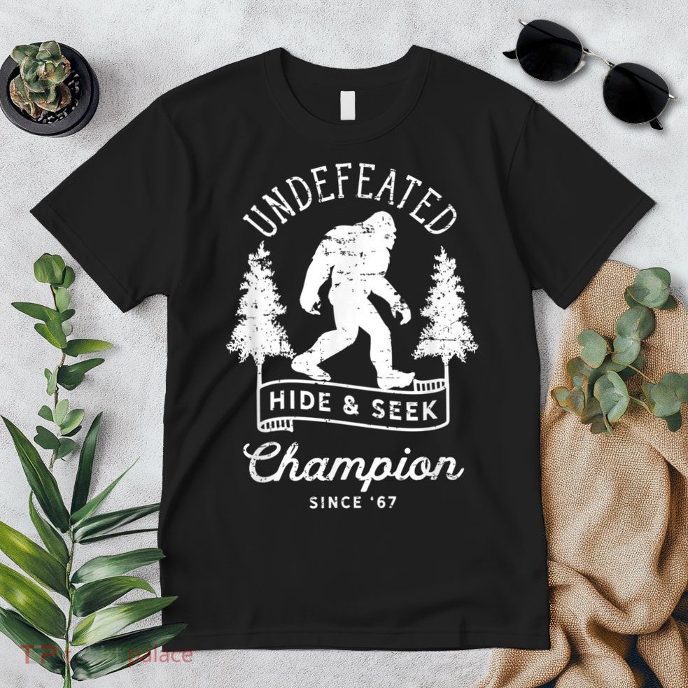 Bigfoot Undefeated Hide And Seek Champion Distressed Premium T-Shirt