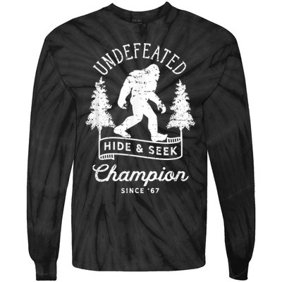 Bigfoot Undefeated Hide And Seek Champion Distressed Tie-Dye Long Sleeve Shirt