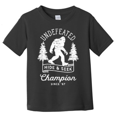 Bigfoot Undefeated Hide And Seek Champion Distressed Toddler T-Shirt